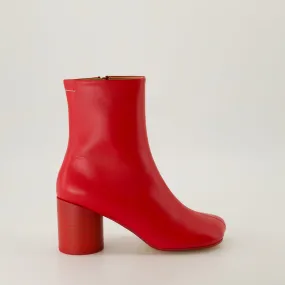 Red Leather Anatomic Boots