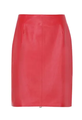 Red leather skirt adela