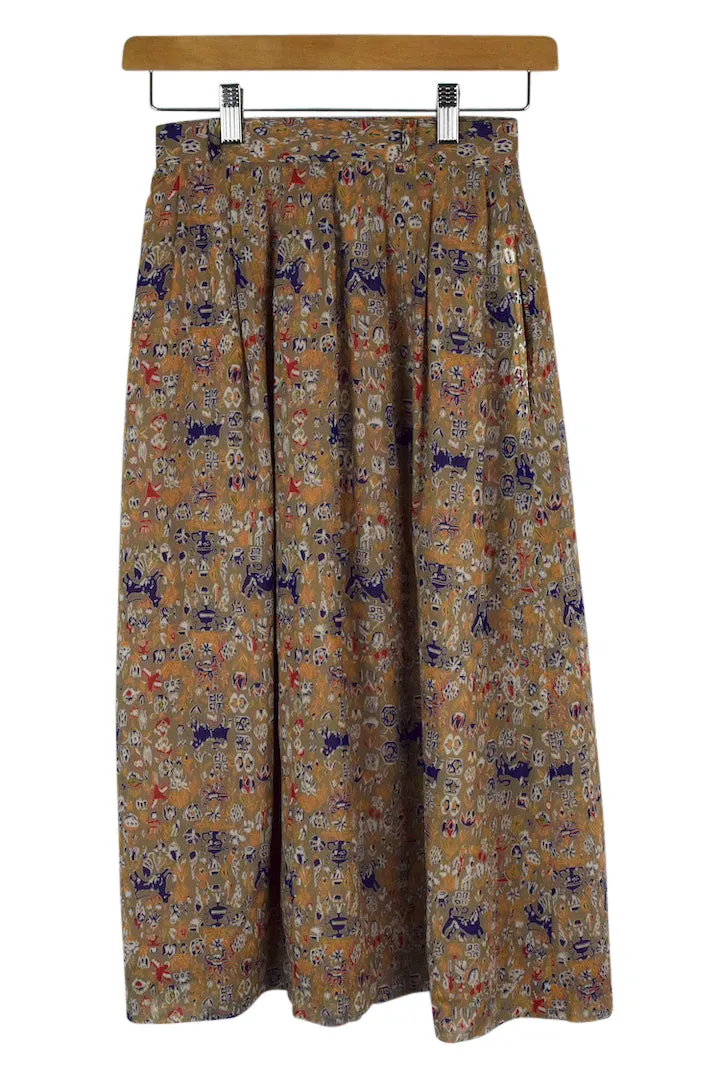 Reworked Abstract Print Skirt