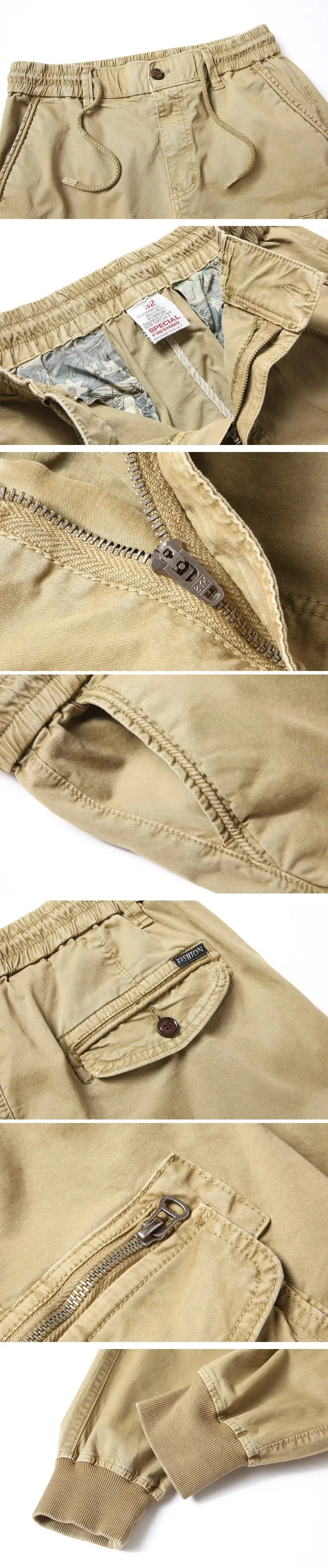 Rib Style Side Pockets Cargo Pants