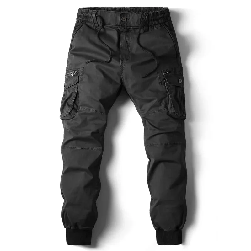 Rib Style Side Pockets Cargo Pants