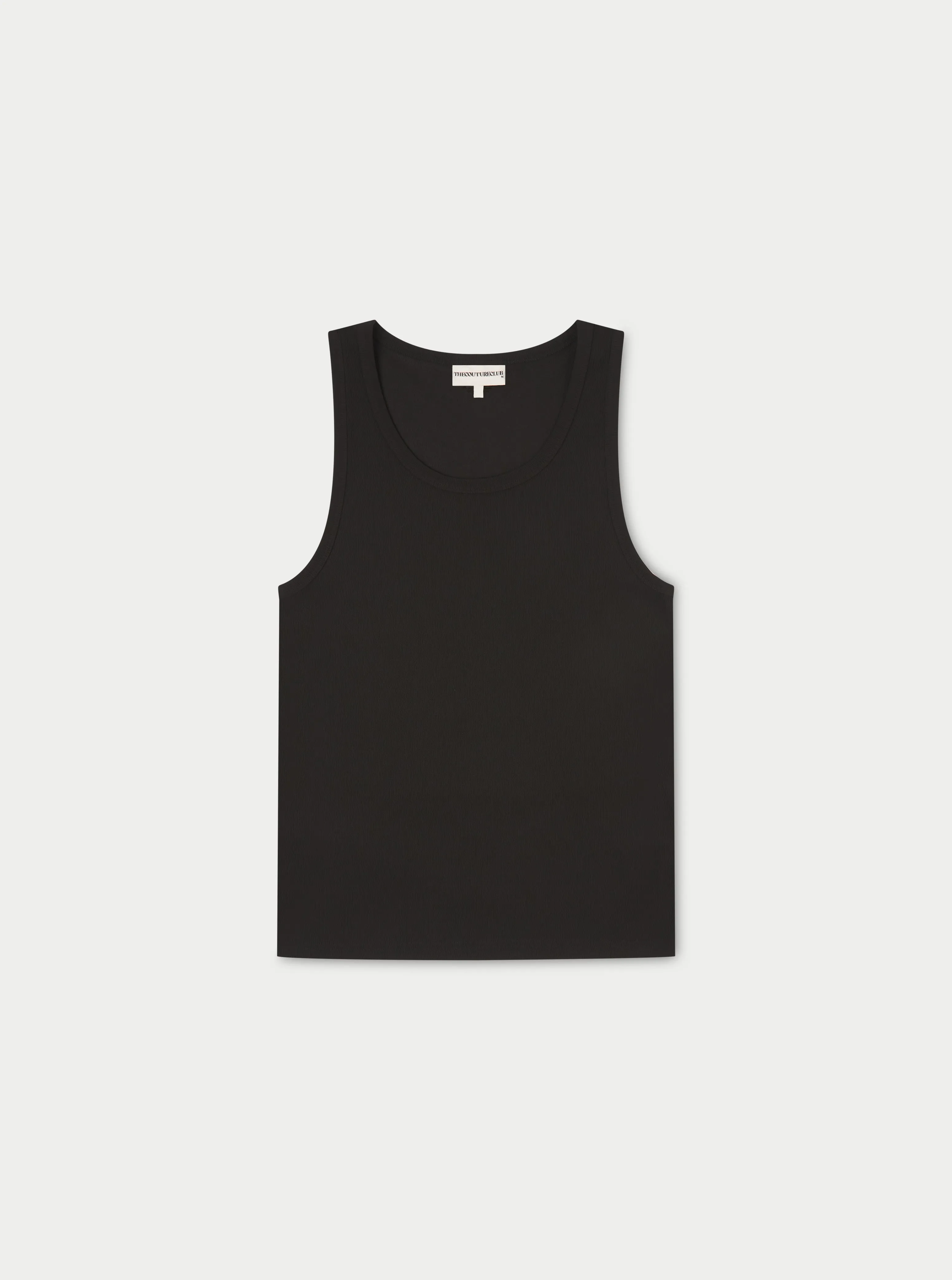 RIB TEXTURED VEST - BLACK
