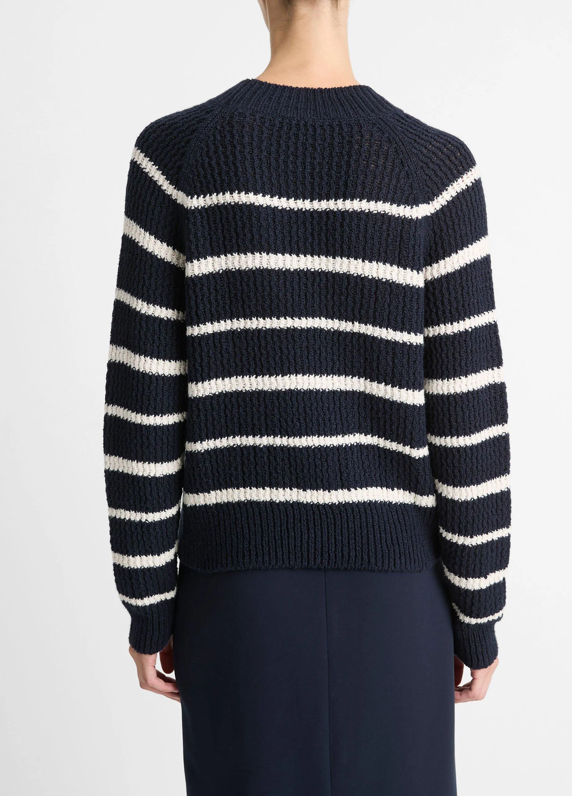 Ribbed Stripe Cotton-Blend Pullover