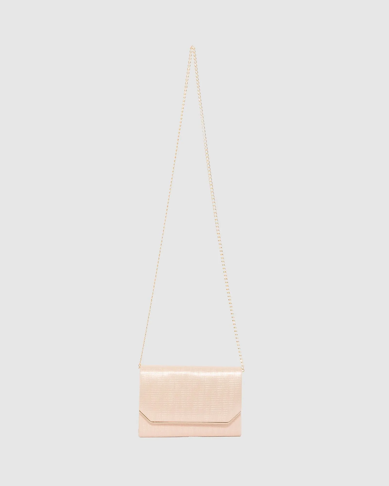 Rose Gold Penny Flap Clutch Bag