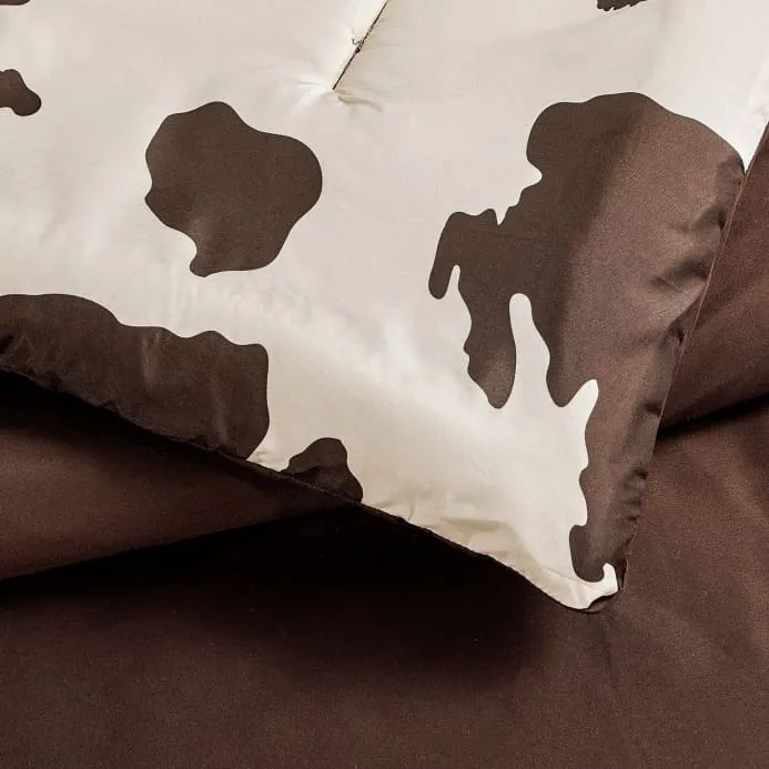 Rustic Brown Cowhide Comforter Set