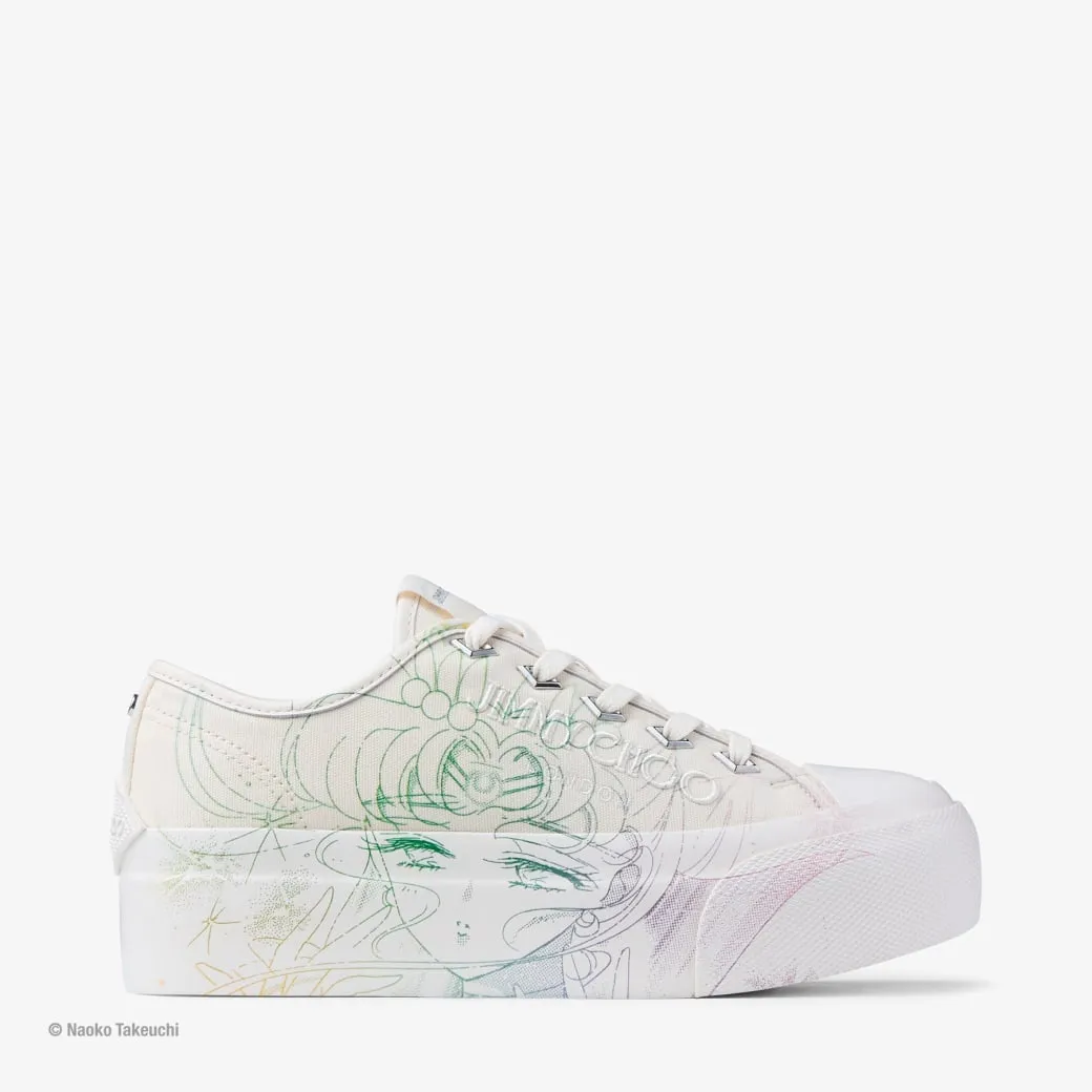 Sailor Guardians Palma Maxi/F Latte Manga Print Canvas Trainers