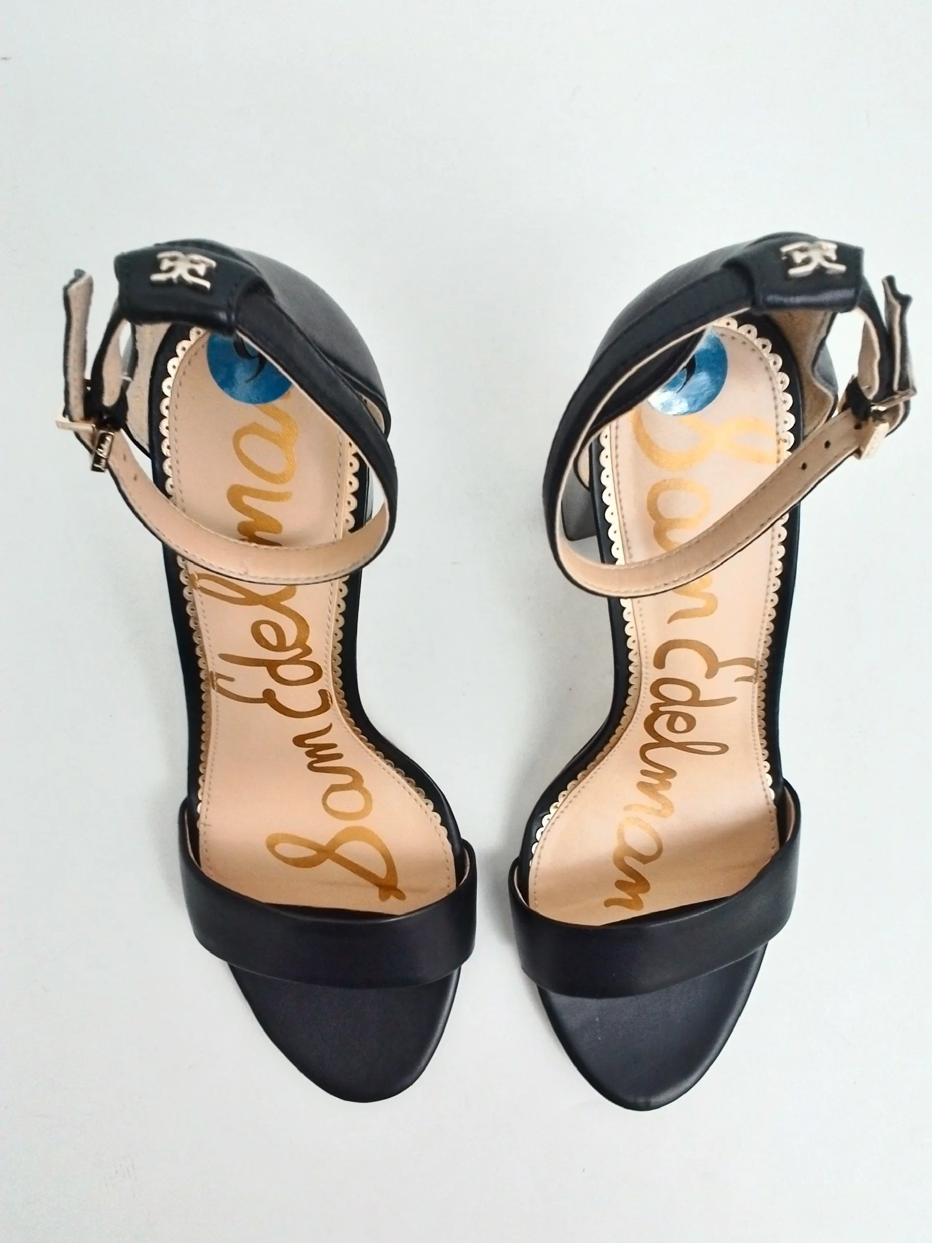 Sam Edelman Women's Black Leather Heeled Sandals Size 9 M