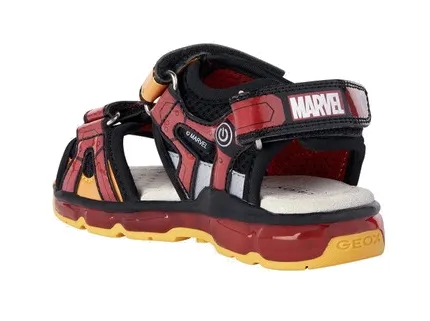 SANDALI GEOX BAMBINO ANDROID ADVENGERS  BLACK/RED J350QB 014CE C0048 TG:28-35