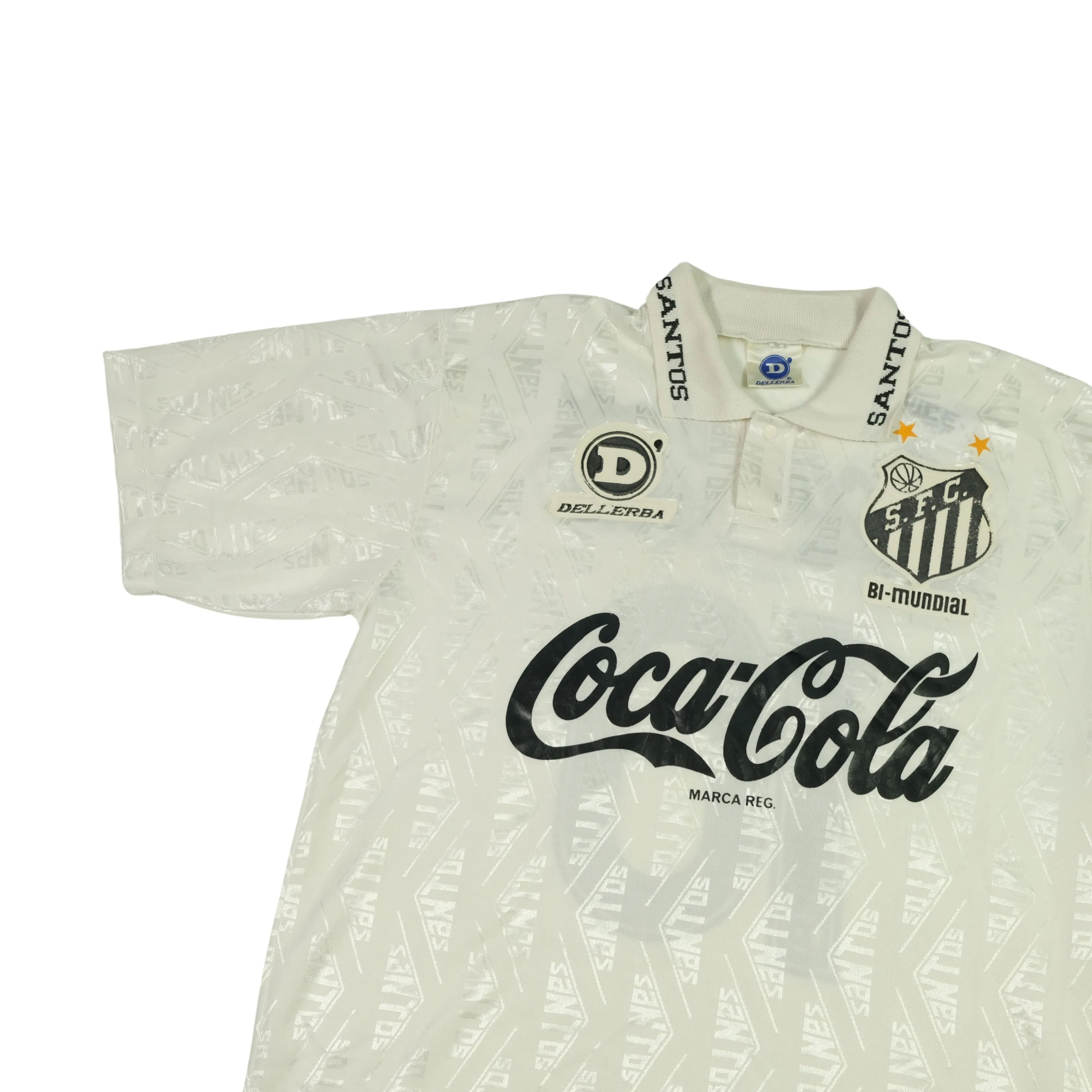 Santos Brazil Dellerba Original 1993 Home Football Shirt Large