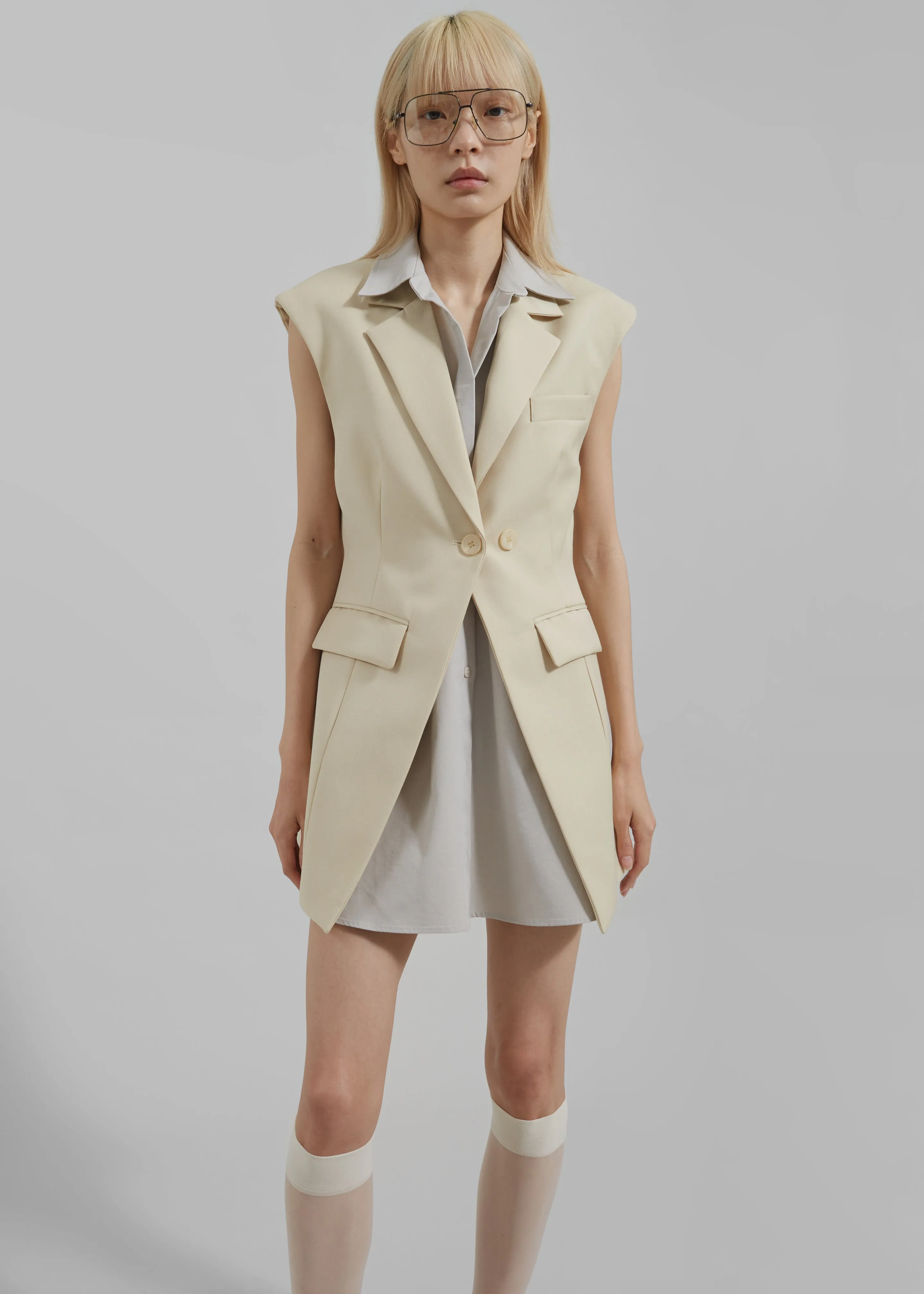 Shari Layered Vest - Beige