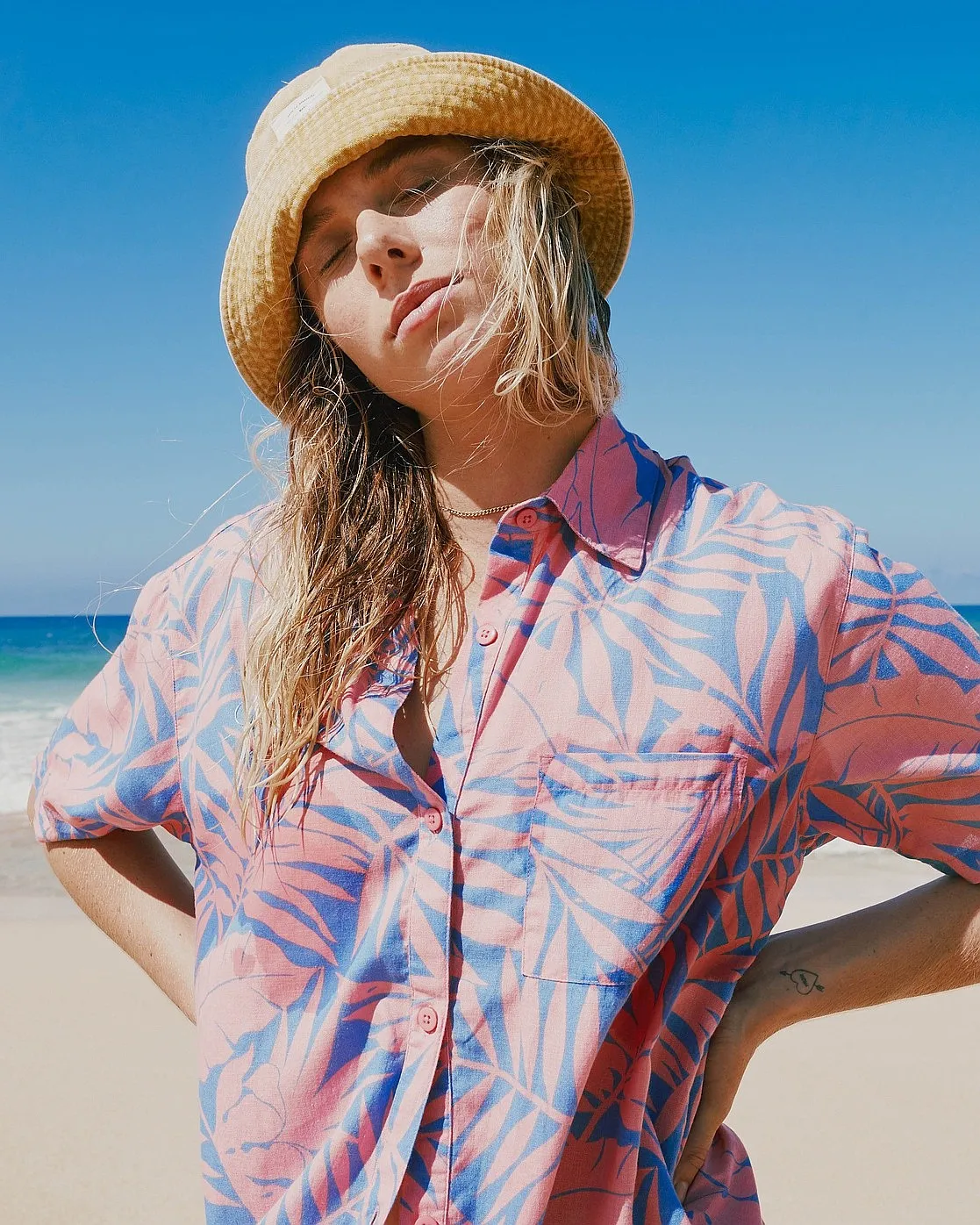 shirt Billabong Mystic Beach Button - Pink Sunset - women´s