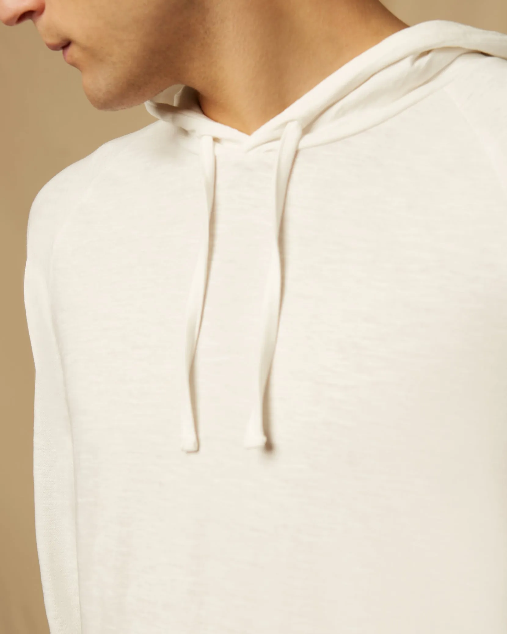 Slub Pull-Over Hoodie | White