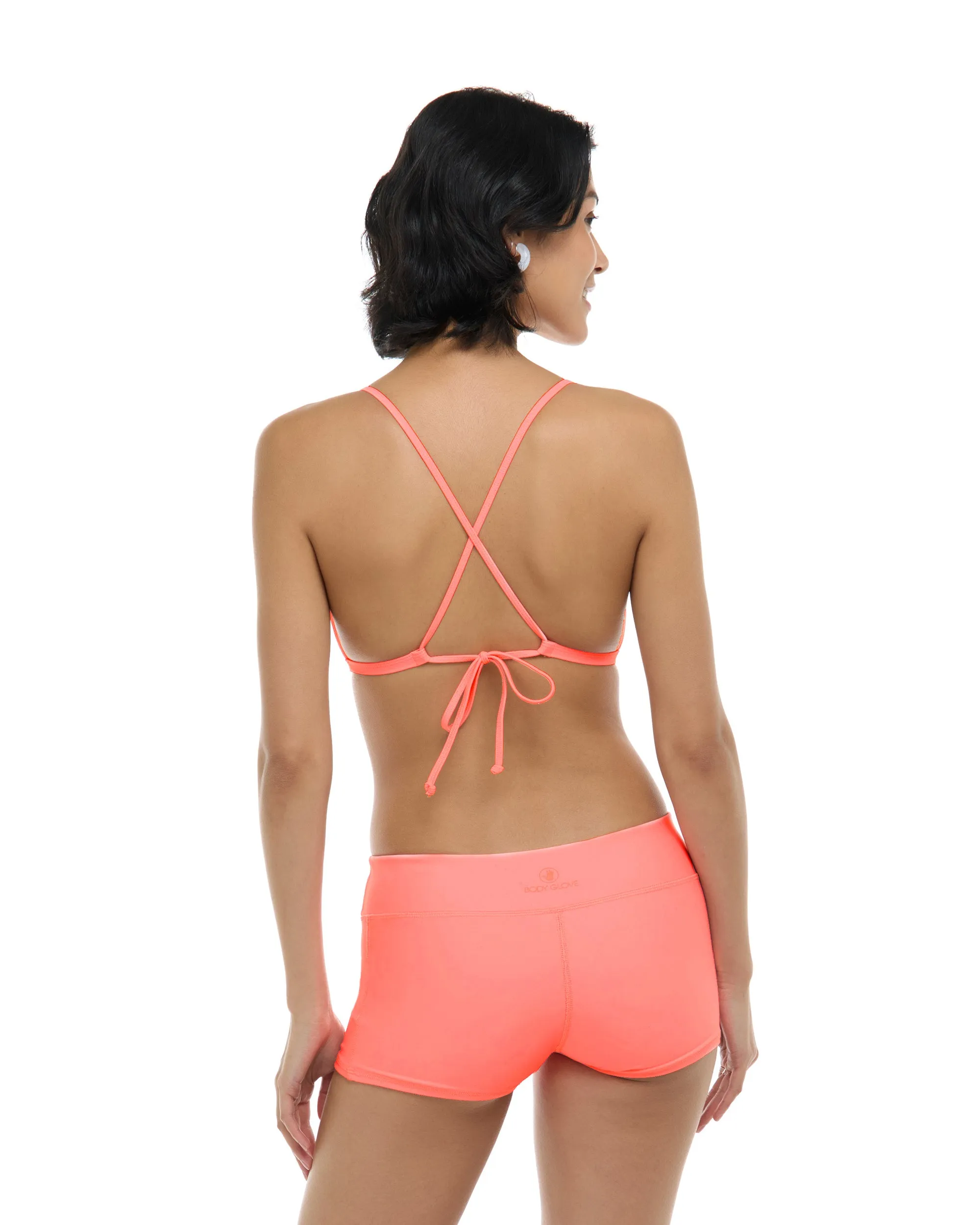 Smoothies Evelyn Fixed Triangle Bikini Top - Coral