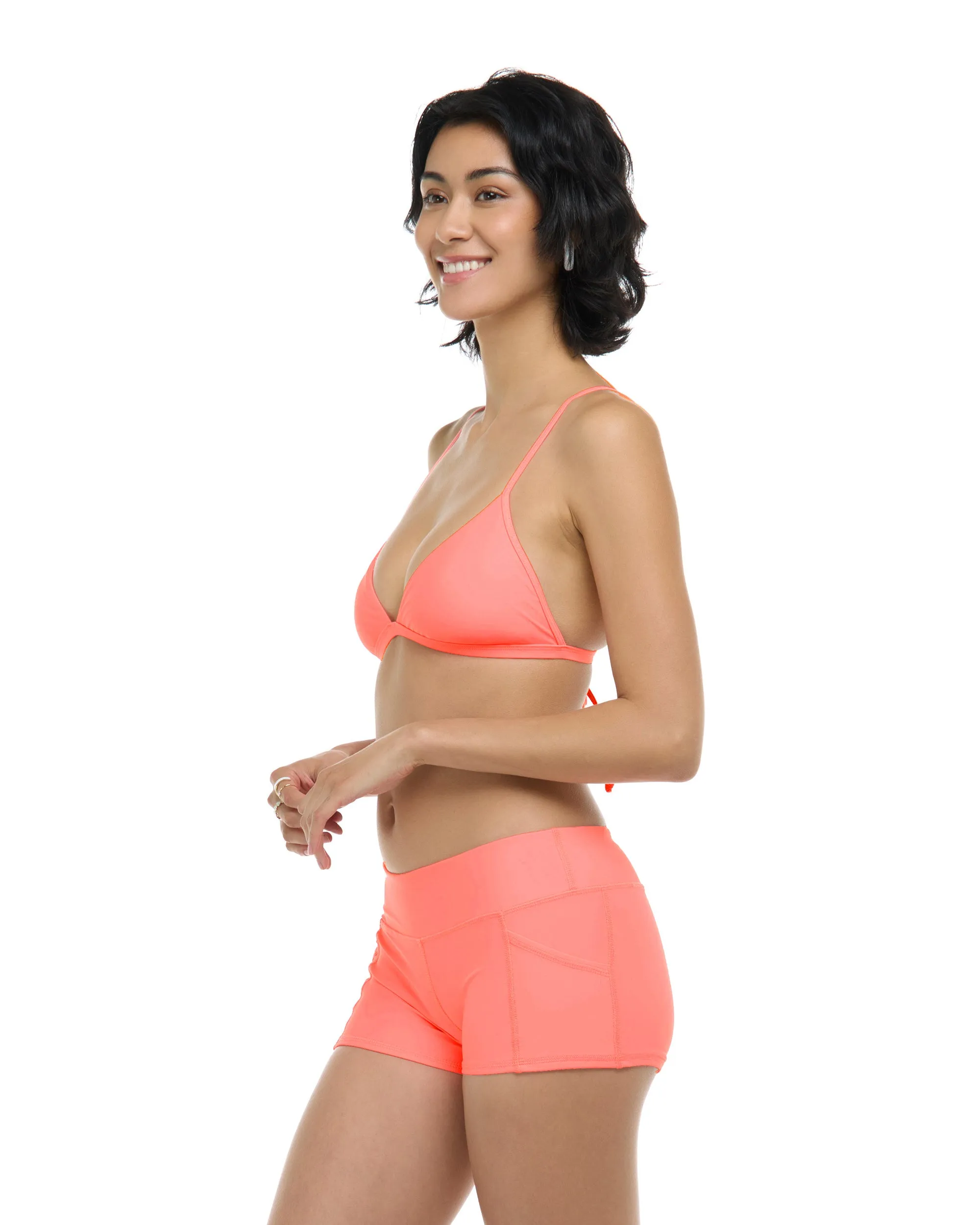 Smoothies Evelyn Fixed Triangle Bikini Top - Coral