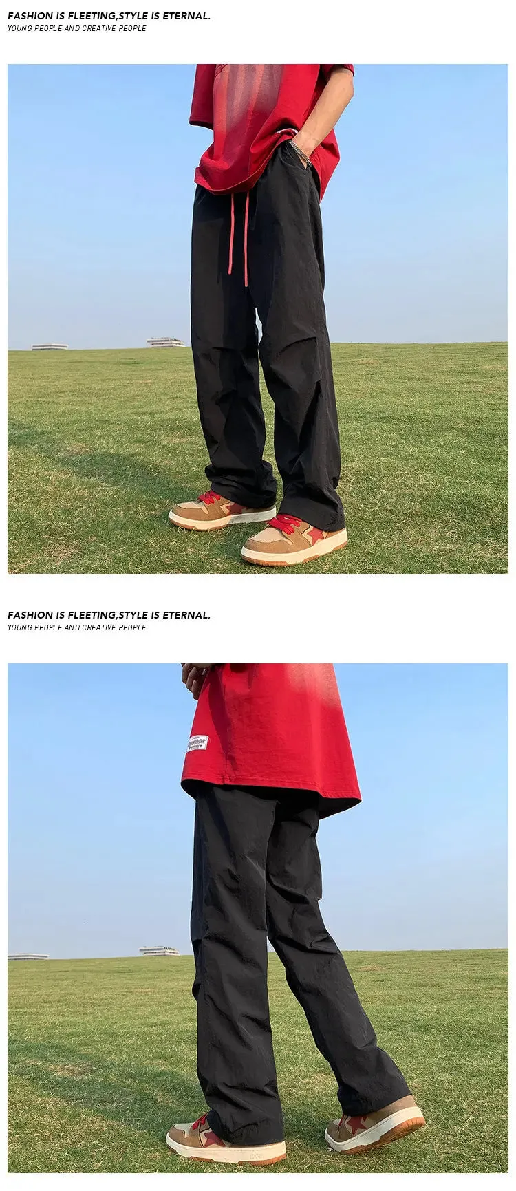 Solid Color Oversized Cargo Pants