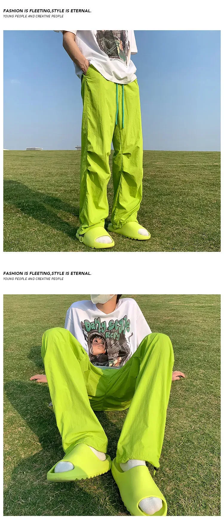 Solid Color Oversized Cargo Pants