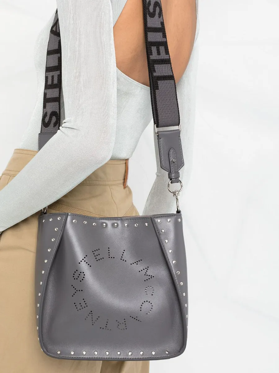 Stella Logo Studded Shoulder Bag in Slate