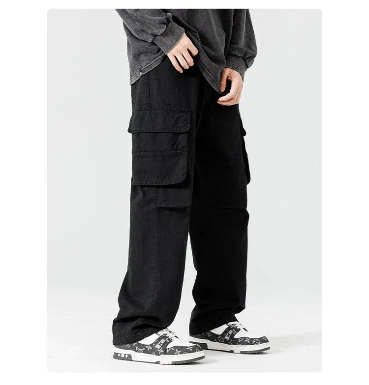 Straight Leg Multi Pocket Cargo Pants