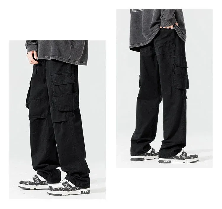 Straight Leg Multi Pocket Cargo Pants