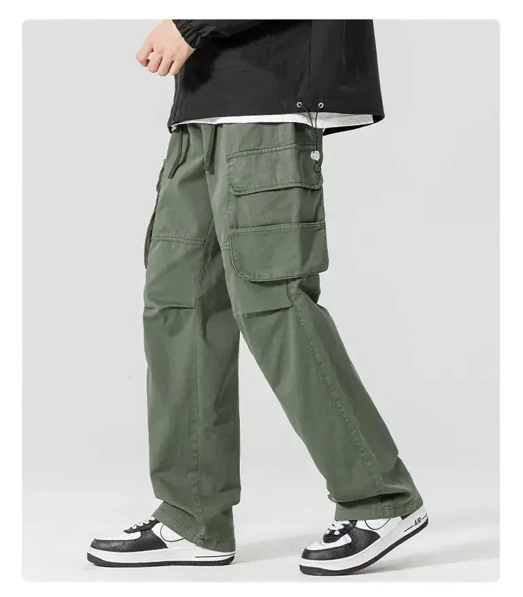 Straight Leg Multi Pocket Cargo Pants