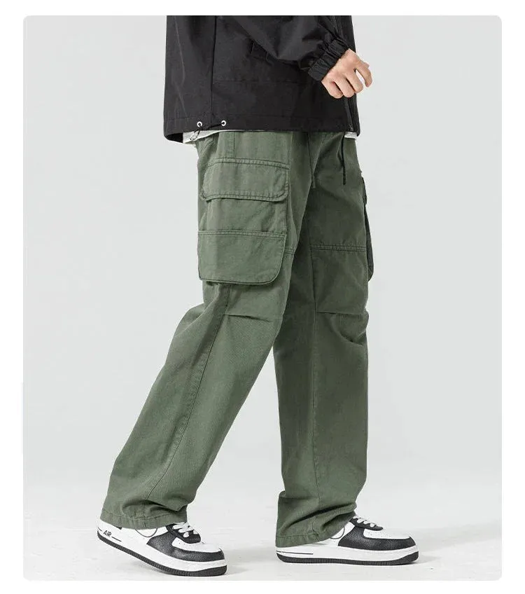 Straight Leg Multi Pocket Cargo Pants