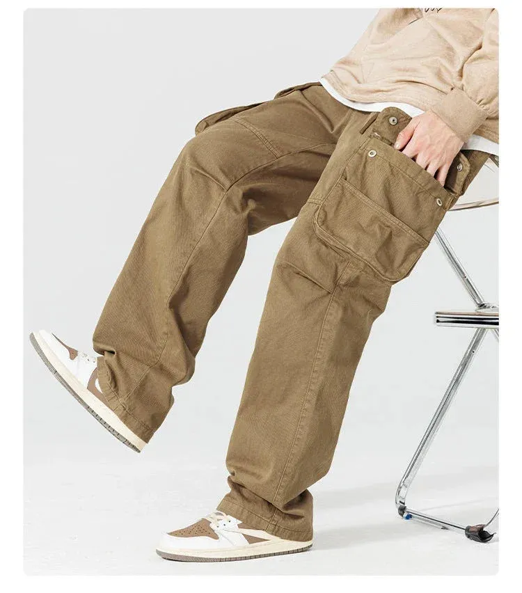 Straight Leg Multi Pocket Cargo Pants