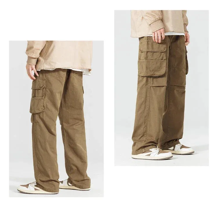 Straight Leg Multi Pocket Cargo Pants