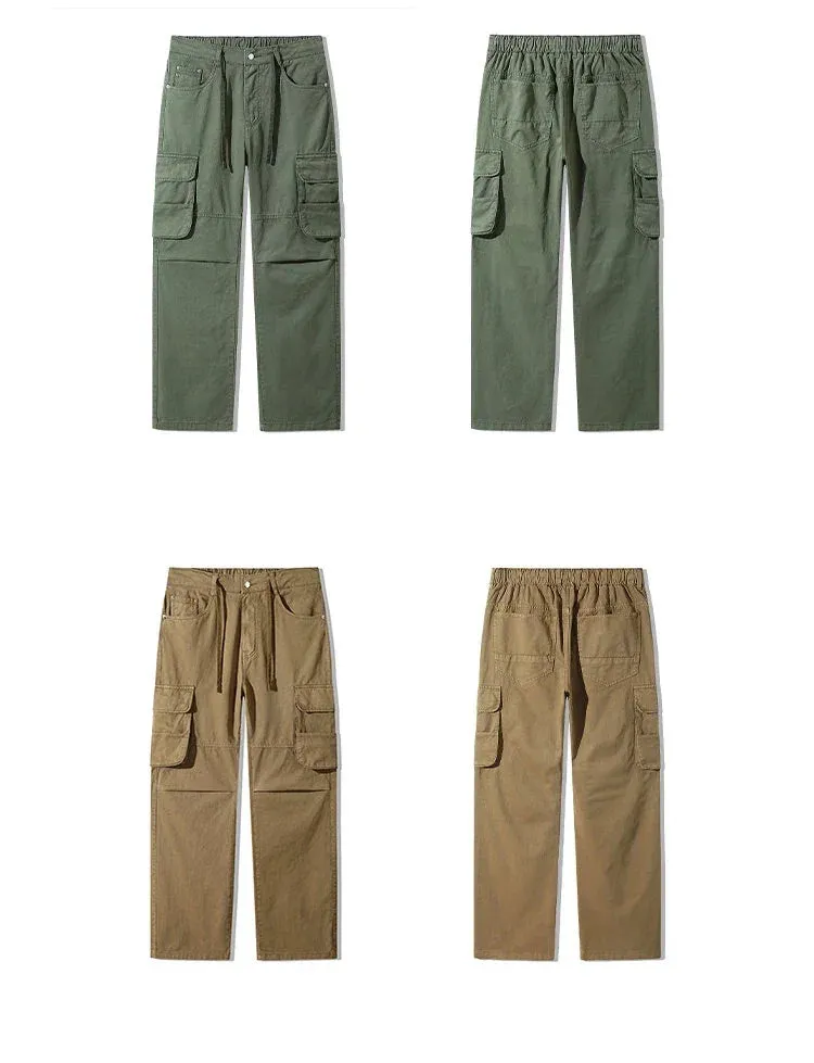 Straight Leg Multi Pocket Cargo Pants