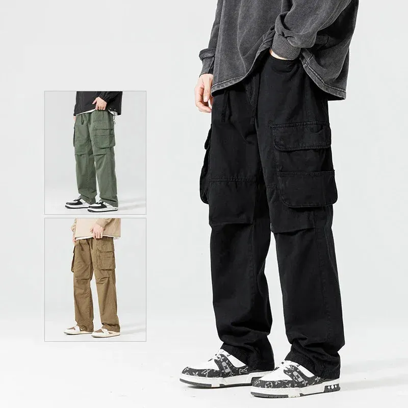 Straight Leg Multi Pocket Cargo Pants