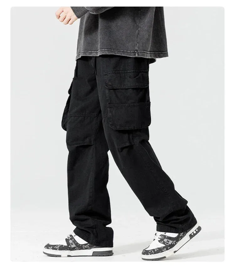 Straight Leg Multi Pocket Cargo Pants