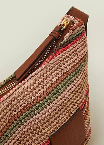 Stripe Raffia Crossbody Bag by Accessorize | Look Again