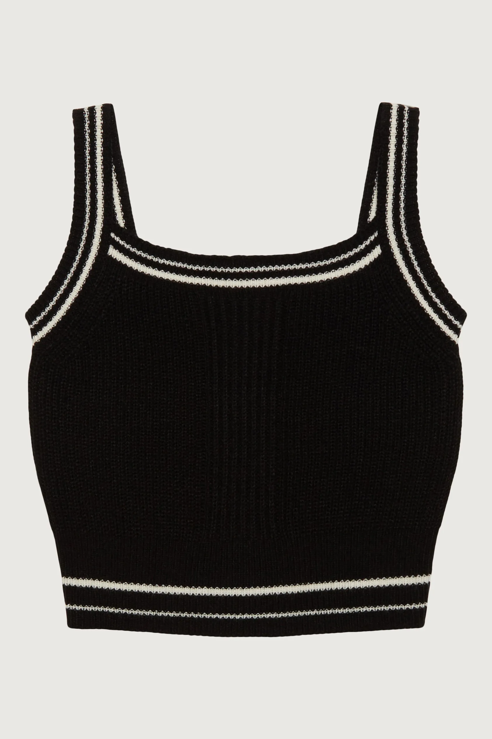 STRIPED TRIM KNIT TANK