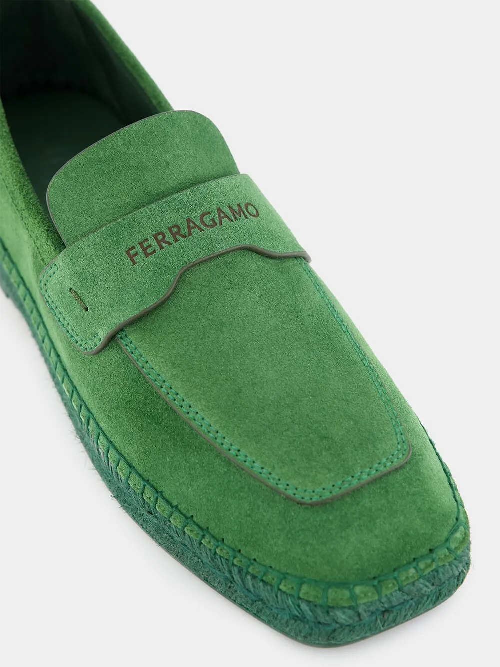 Suede Espadrille Loafers