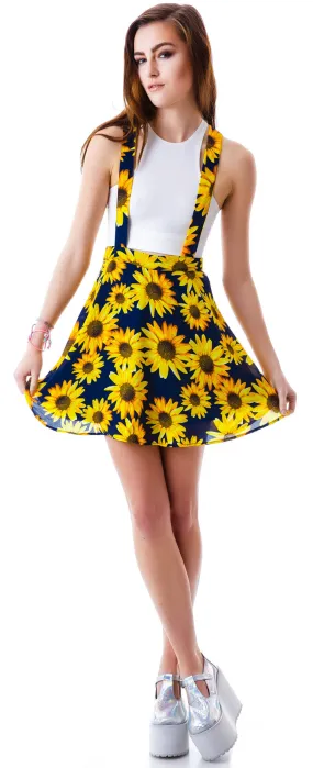 Sunflower Garden Suspender Skirt-