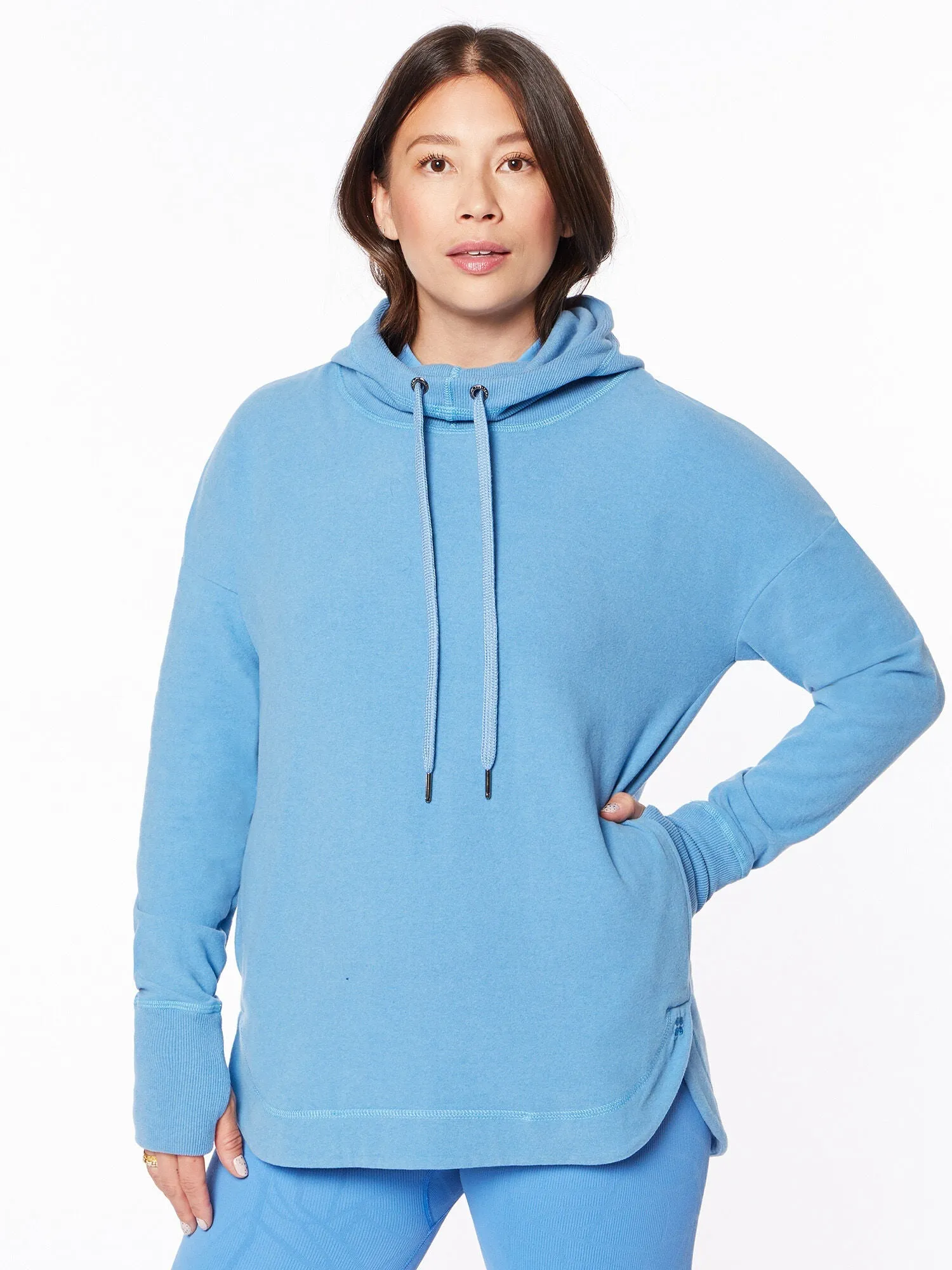 Sweaty Betty | Escape Luxe Fleece Hoodie | Regatta Blue