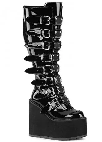 Swing 815WC Patent Wide Calf Knee High Boot