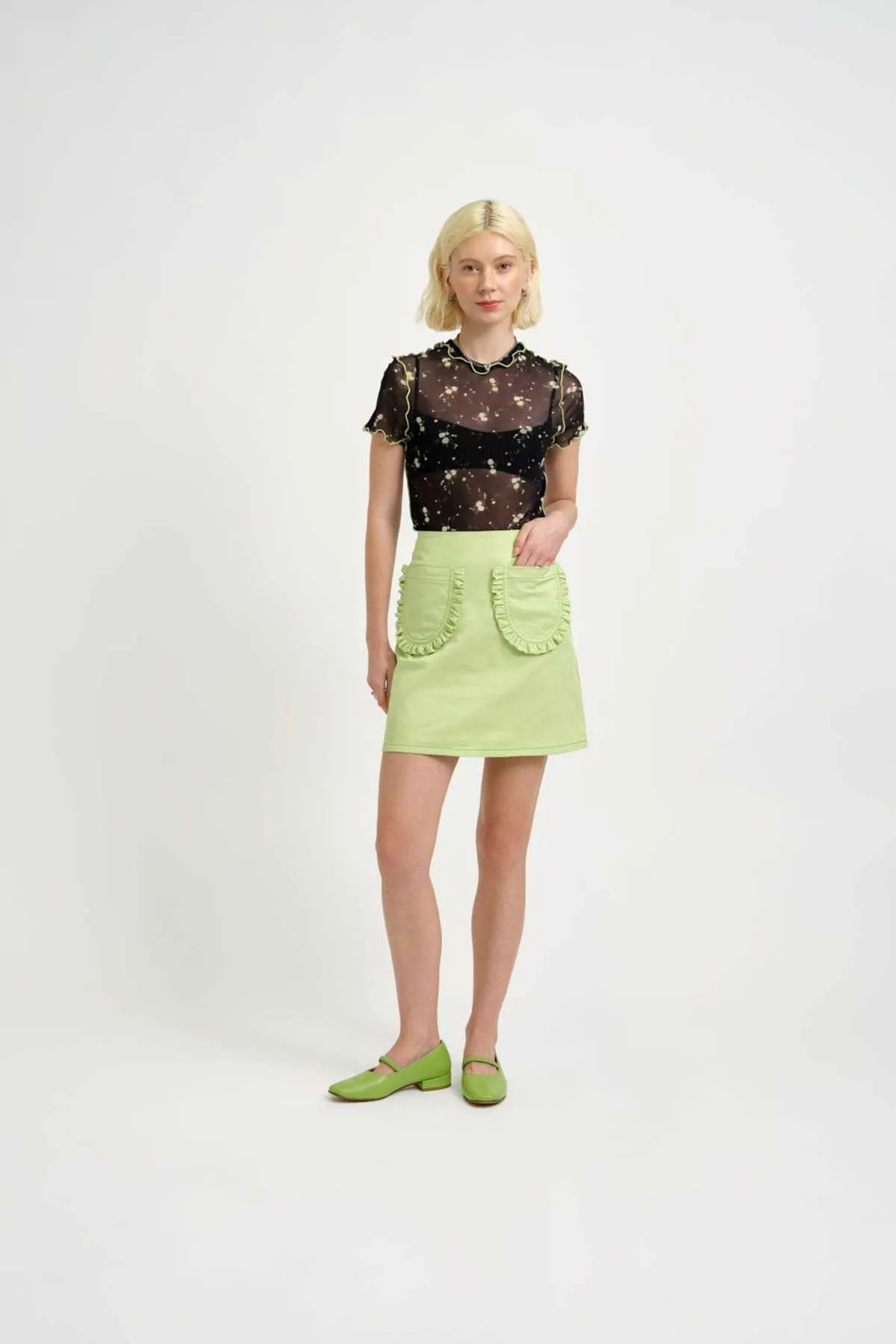 Tate Skirt - Green Twill