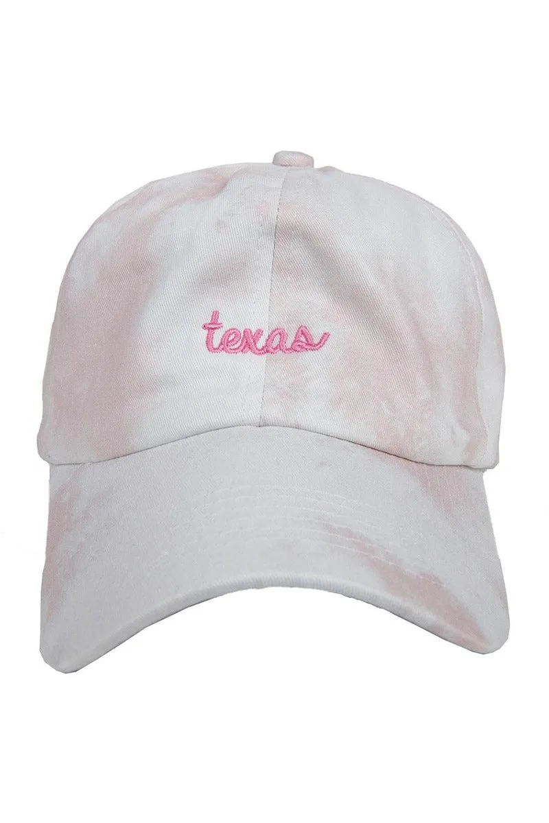 Texas Cursive Tie Dye BASEBALL Cap