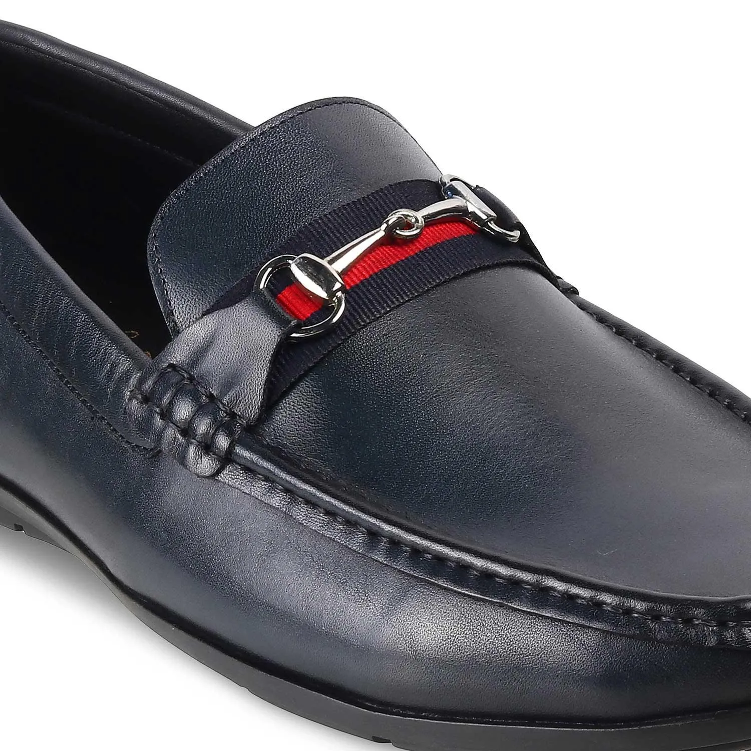 The Crada Blue Men's Leather Loafers