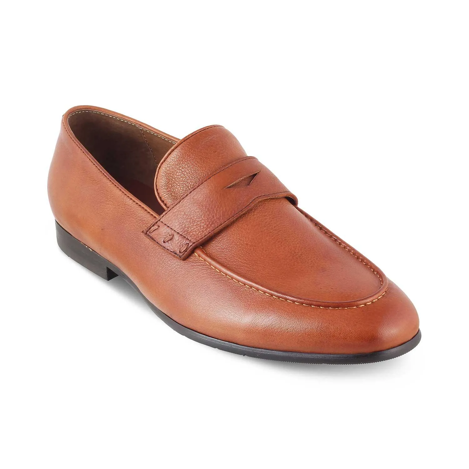 The Douce Tan Men's Leather Penny Loafers Tresmode