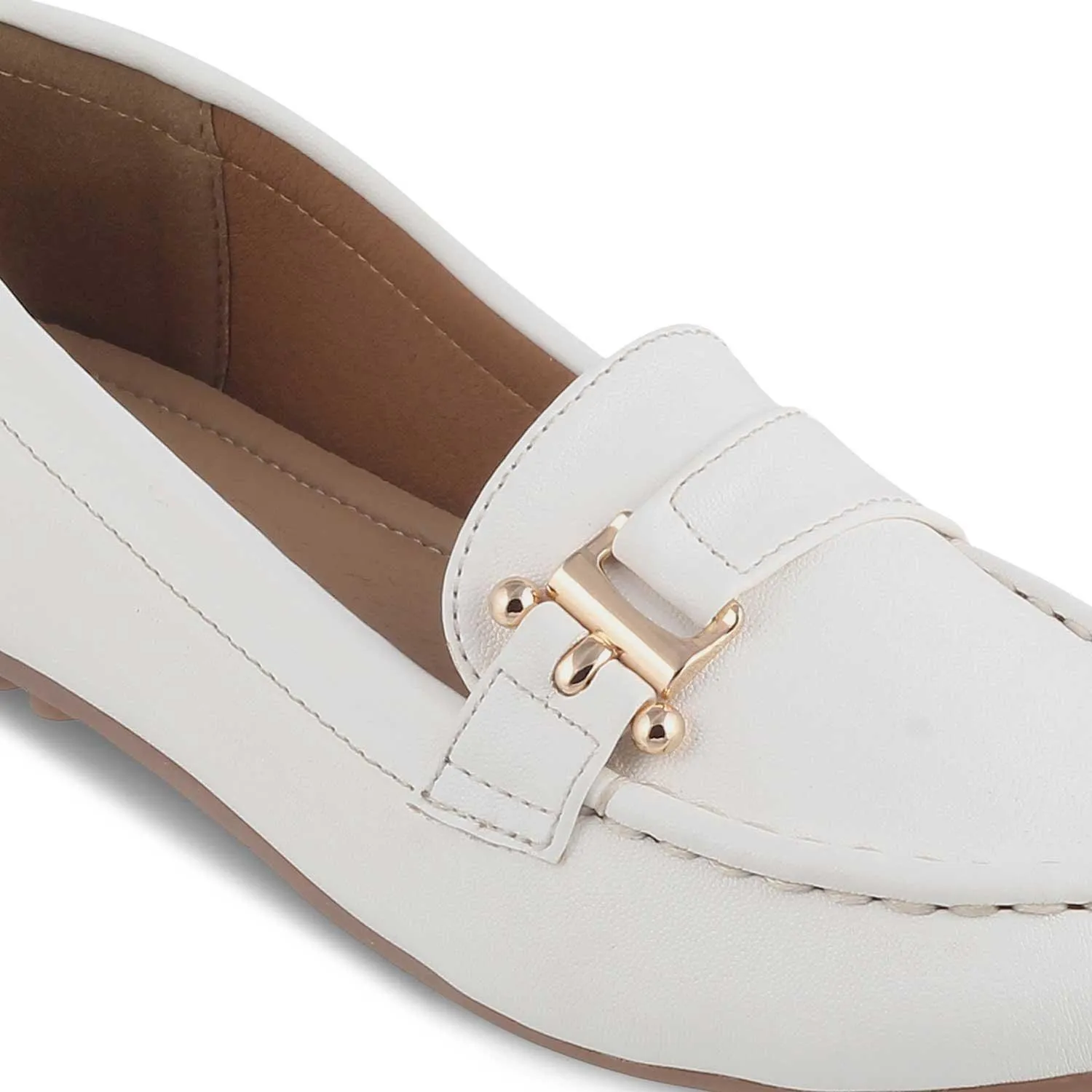 The Lativa White Women's Dress Loafers Tresmode