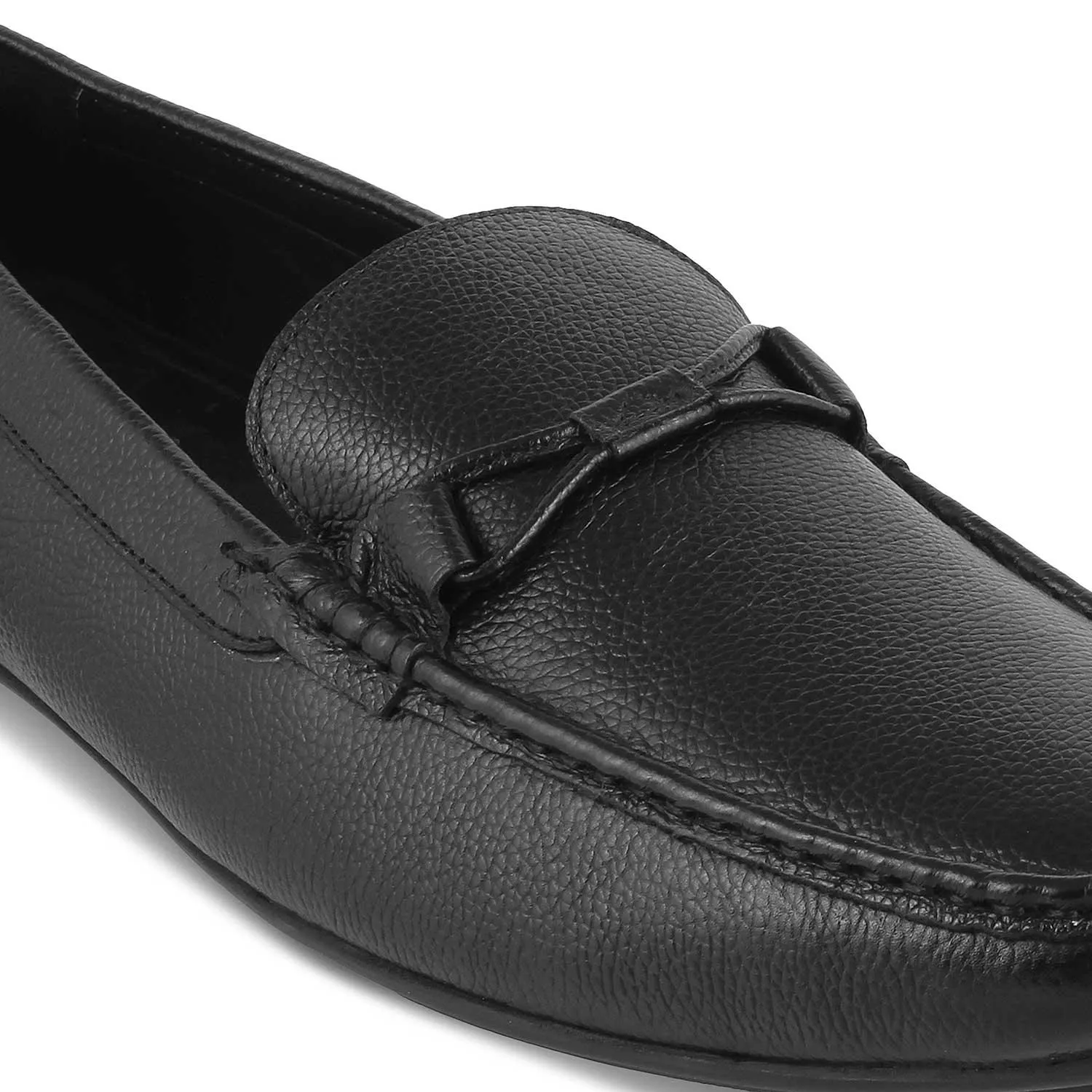 The Levent Black Men's Leather Driving Loafers Tresmode