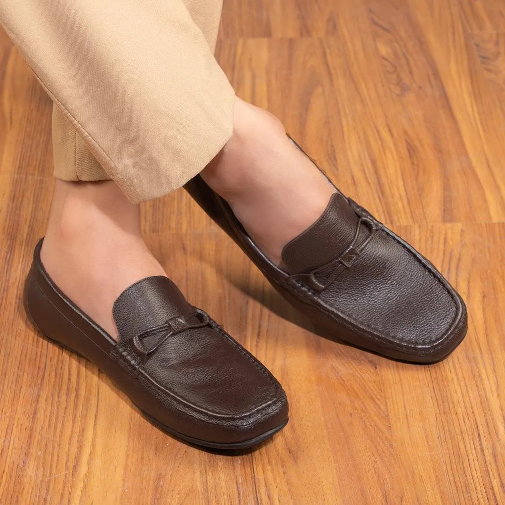 The Levent Brown Men's Leather Driving Loafers Tresmode