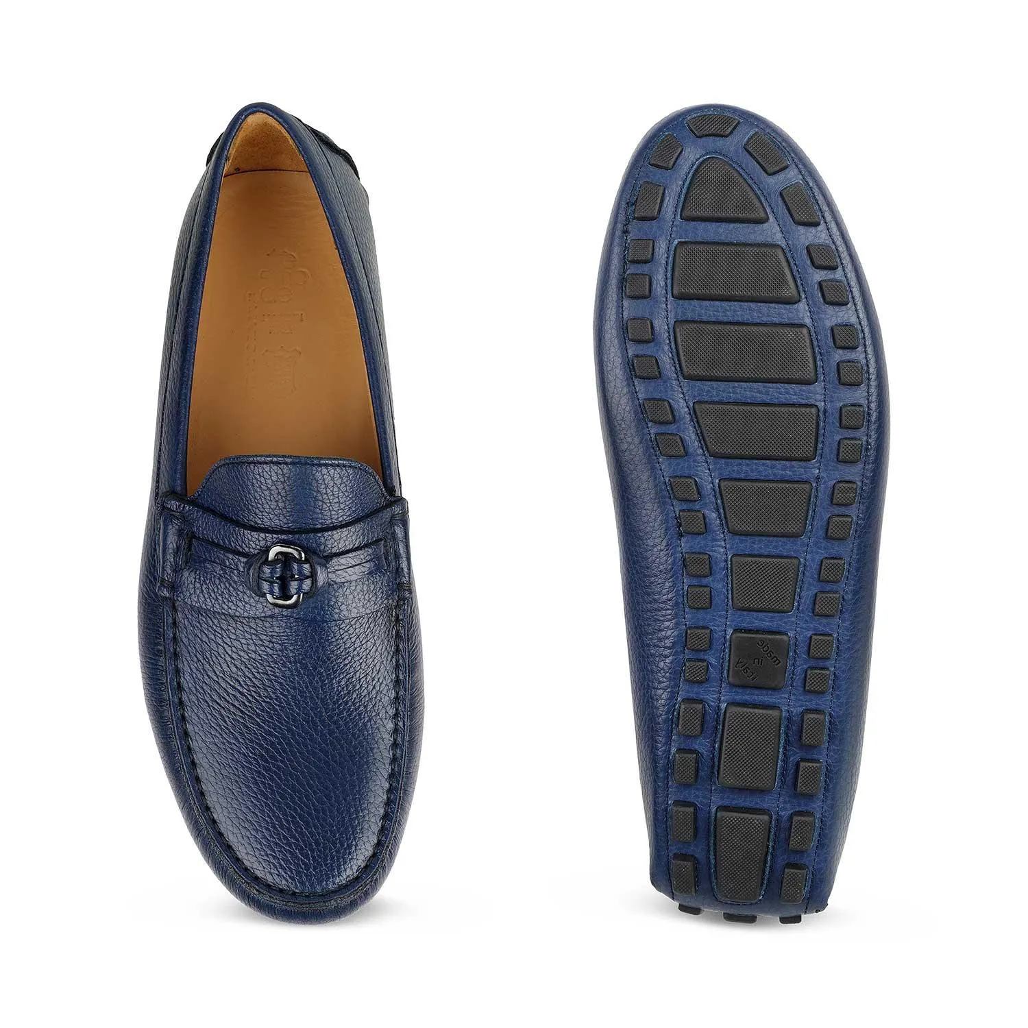 The Maiorico Blue Men's Handcrafted Leather Driving Loafers Tresmode