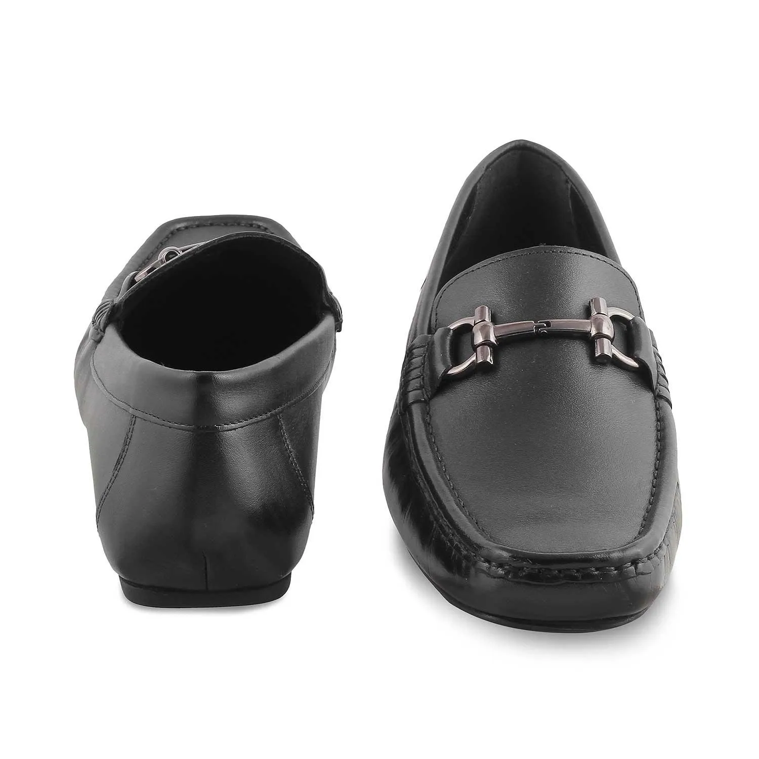 The Milane Black Men's Leather Loafers Tresmode