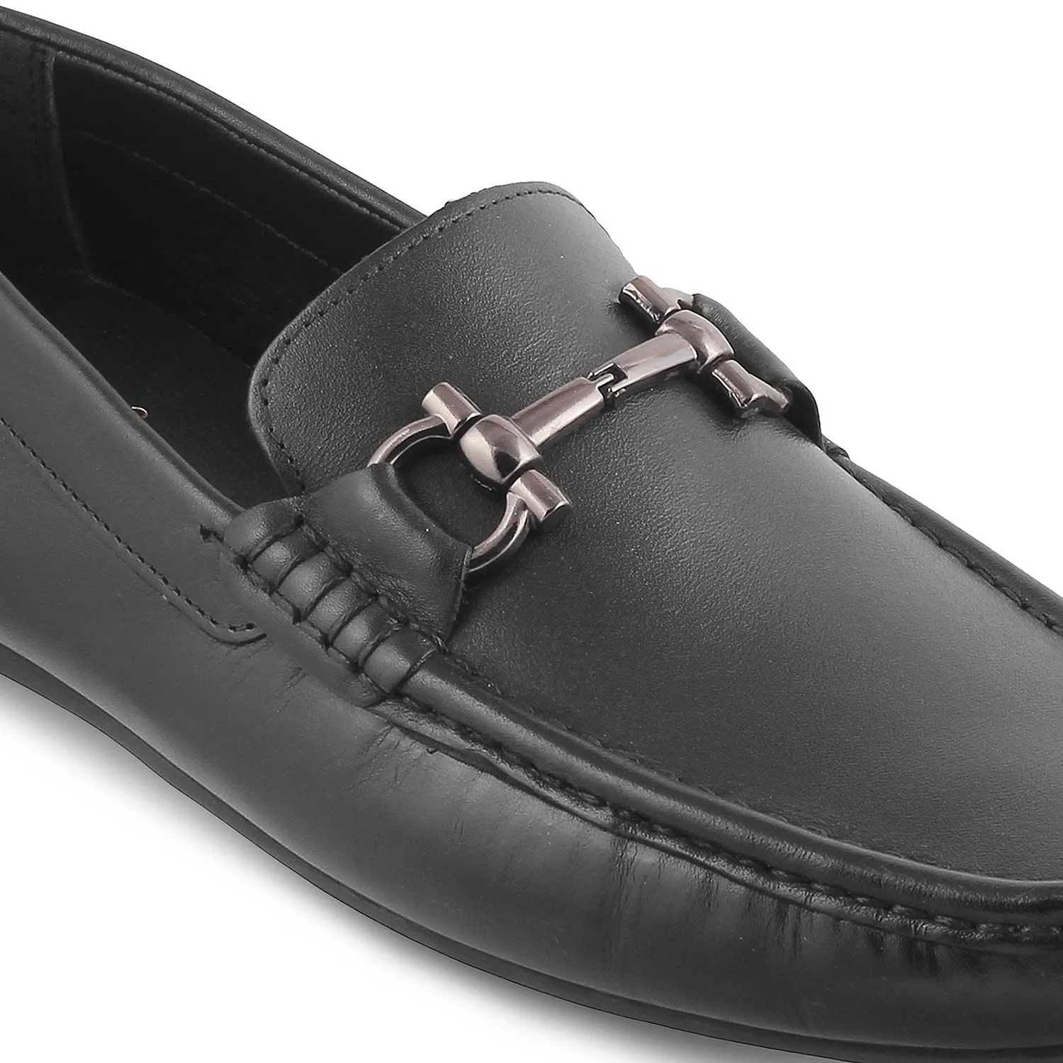 The Milane Black Men's Leather Loafers Tresmode