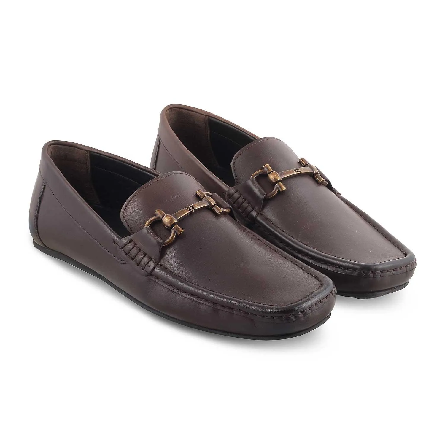 The Milane Brown Men's Leather Loafers Tresmode