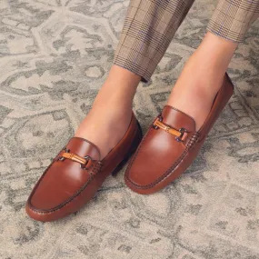 The Mirocleto Brown Men's Handcrafted Leather Driving Loafers Tresmode