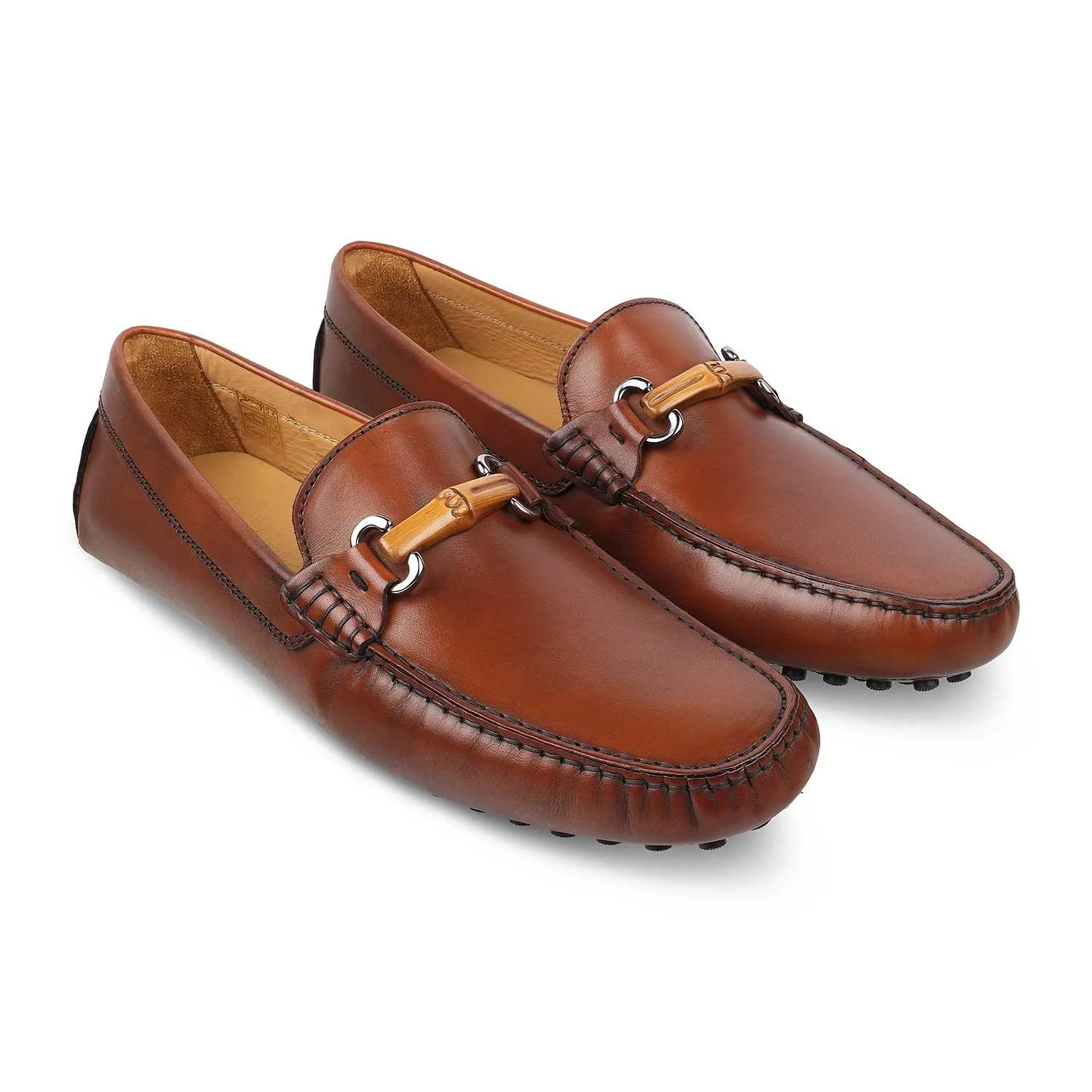 The Mirocleto Brown Men's Handcrafted Leather Driving Loafers Tresmode