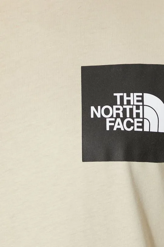 The North Face cotton longsleeve top M L/S Fine Tee beige color NF0A87NC3X41